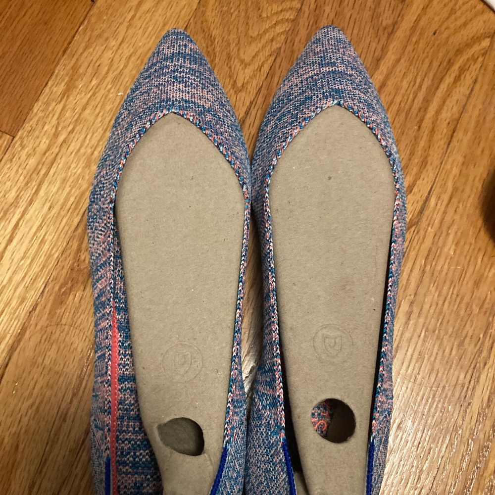 Rothy's The Point -- Turquoise Melange pointed-toe flats, 9.5